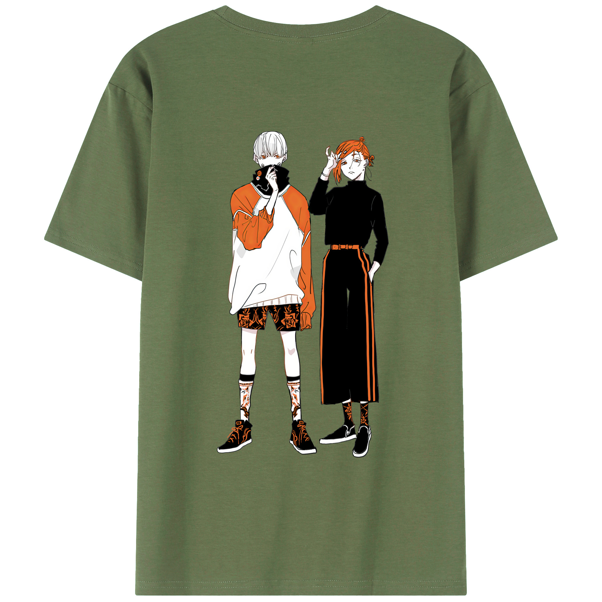 （画像用） 呪術廻戦 Jujutsu Kaisen 綿100％ メンズ半袖Tシャツ（バックプリント） 通気性